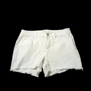 Time and Tru White Frayed Hem Denim Shorts